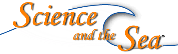 Science and the Sea logo in orange script with a blue wave